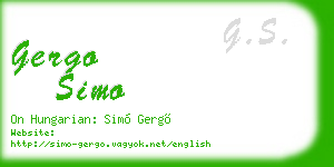 gergo simo business card